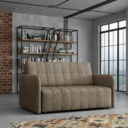 Viva Grand Iii Living Room Sofa Bed With Sleeping Function Wooden Legs Wooden Frame And Storage 85X145X98Cm Capuccino - thumbnail 1