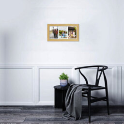 AK Frames 16X8 Light Oak Classic Multi Photo Frame With White Mount - Holds 3 Apertures (3X) 7X5 Photos - thumbnail 3