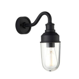 Luminosa Lighting Luminosa Monza Outdoor Wall Lantern Matt Black, Clear Glass - thumbnail 1