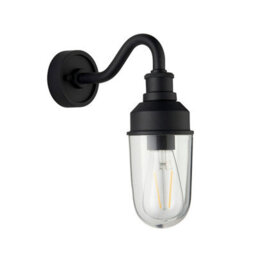 Luminosa Lighting Luminosa Monza Outdoor Wall Lantern Matt Black, Clear Glass - thumbnail 6
