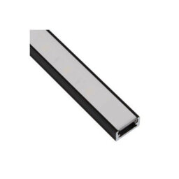MKGT 1M Aluminium Profile Surface For Led Lights Strip 5050 3528 Opal Cover - Black Finish - Pack Of 5 - thumbnail 1