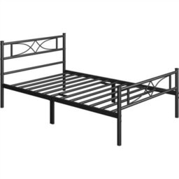 Yaheetech Black 3Ft Single Metal Bed Frame With Curved Design Headboard And Footboard - thumbnail 2