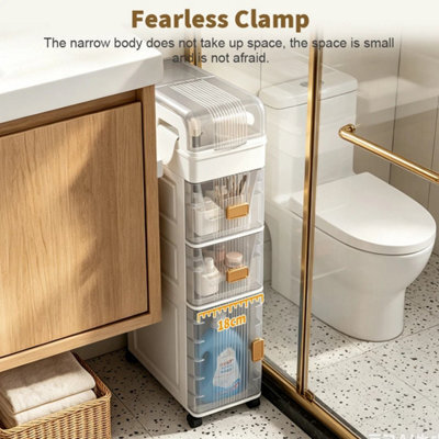 3 Tier Slimline Bathroom Storage Cabinet Narrow - image 1