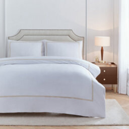 Paoletti Elara Embroidered Duvet Sets, Champagne, Double - thumbnail 1