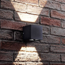 Auraglow Outdoor Integrated Led Adjustable Beam Up & Down Wall Light - Cubista - Black - thumbnail 1