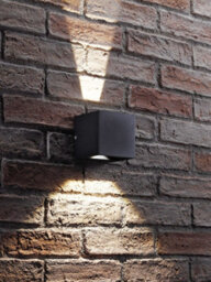 Auraglow Outdoor Integrated Led Adjustable Beam Up & Down Wall Light - Cubista - Black - thumbnail 4