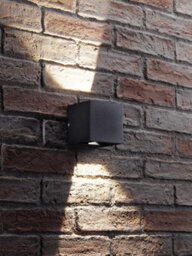 Auraglow Outdoor Integrated Led Adjustable Beam Up & Down Wall Light - Cubista - Black - thumbnail 5