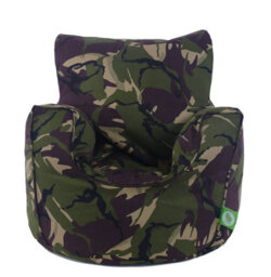 Bean Lazy Cotton Green Army Camo Bean Bag Arm Chair With Beans Child / Teen Size