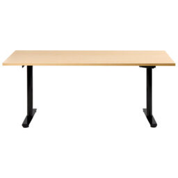 Beliani Manual Adjustable Standing Desk Destinas Black/ Light Brown 180 Cm 72 Cm - thumbnail 4