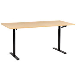 Beliani Manual Adjustable Standing Desk Destinas Black/ Light Brown 180 Cm 72 Cm