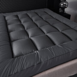10Cm Deep Thick Grey Mattress Topper Hotel Quality Microfiber Topper With Corner Straps, Durable & Long Lasting Mattress Enhancer - thumbnail 2