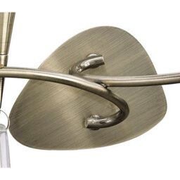 Luminosa Lighting Luminosa Mara Wall Lamp 2 Light E14, Antique Brass With Ivory White Shade - thumbnail 3