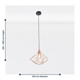 First Choice Lighting Set Of 2 Copper Geometric Pendant Light Fittings - thumbnail 6