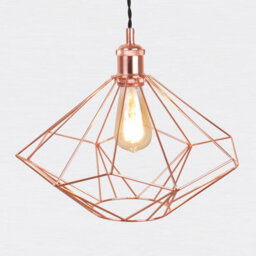 First Choice Lighting Set Of 2 Copper Geometric Pendant Light Fittings - thumbnail 3