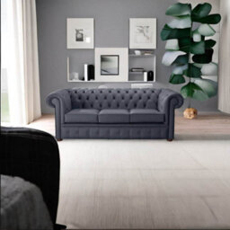 Chesterfield 3 Seater Shelly Knight Leather Sofa Bespoke In Classic Style - thumbnail 2
