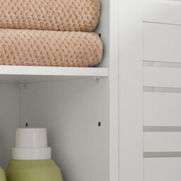 Sobuy Bzr44-W,  Tall Cupboard Bathroom Storage Cabinet With 3 Shelves And 2 Doors,white,w60Xd30Xh160 - thumbnail 8