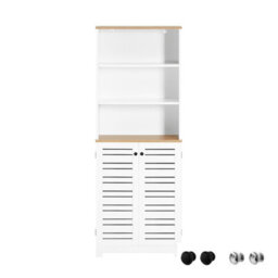 Sobuy Bzr44-W,  Tall Cupboard Bathroom Storage Cabinet With 3 Shelves And 2 Doors,white,w60Xd30Xh160