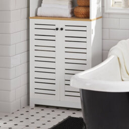 Sobuy Bzr44-W,  Tall Cupboard Bathroom Storage Cabinet With 3 Shelves And 2 Doors,white,w60Xd30Xh160 - thumbnail 4