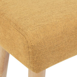 Wyld And Coco Retro Yellow Footstool In Polyester With Oak Legs, Rectangular 50 X 30 X 34 Cm - thumbnail 5