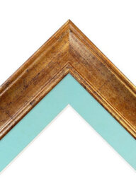 Frames By Post Scandi Gold Frame With Blue Mount For Image Size A4 - thumbnail 5
