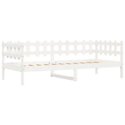 Berkfield Day Bed White 90X190 Cm Solid Wood Pine - thumbnail 5