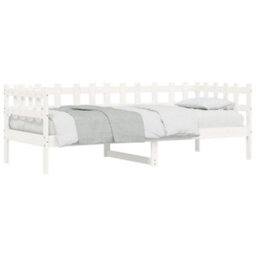 Berkfield Day Bed White 90X190 Cm Solid Wood Pine - thumbnail 3
