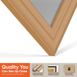 "AK Frames 25X17"" Country Pine Classic Vinyl Record Frame With Silver Mount For 12 Inch Lp Cover & Disc - Overlapped Design" - thumbnail 3