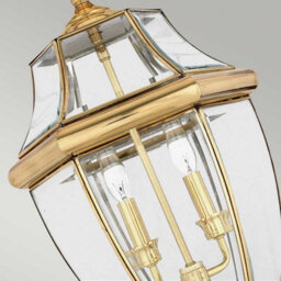 Luminosa Lighting Elstead Newbury 2 Light Large Outdoor Ceiling Chain Lantern Polished Brass, E14 - thumbnail 3