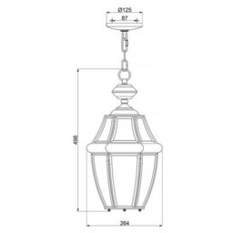 Luminosa Lighting Elstead Newbury 2 Light Large Outdoor Ceiling Chain Lantern Polished Brass, E14 - thumbnail 5