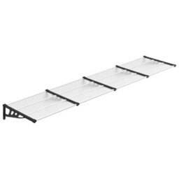 Berkfield Durable Door Canopy Black And Transparent 396X90 Cm Polycarbonate