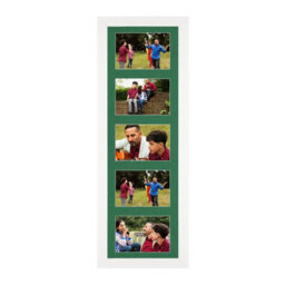 AK Frames 26X8 White Sleek Multi Photo Frame With Emerald Mount - Holds 5 Apertures (5X) 6X4 Photos - thumbnail 1