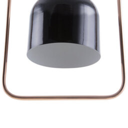 Wyld And Coco Novalux 121Cm Ceiling Pendant Light - Matte Black Iron Shade With Copper Rectangular Frame - thumbnail 4