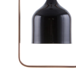 Wyld And Coco Novalux 121Cm Ceiling Pendant Light - Matte Black Iron Shade With Copper Rectangular Frame - thumbnail 6