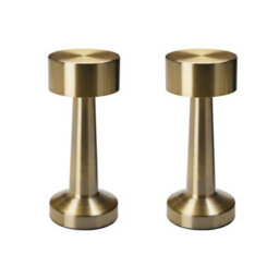 Urbn-Living Urbnliving Rechargeable Led Touch Table Lamp With Usb Charging - Gold Set Of 2 - thumbnail 1