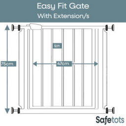 Bettacare Easy Fit Pressure Dog Gate, 94.3Cm - 102.3Cm, White, Pressure Fit Pet Gate For Dog And Puppy, Pet And Dog Barrier - thumbnail 3