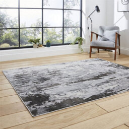 Grey Abstract Modern Easy To Clean Abstract Rug For Dining Room-160Cm X 220Cm - thumbnail 7