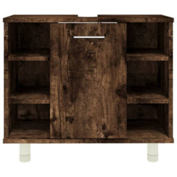 Berkfield Bathroom Cabinet Smoked Oak 60X32X53.5 Cm Engineered Wood - thumbnail 5