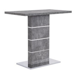 Furniture in Fashion Parini Concrete Effect Bar Table With 4 Candid White Stools - thumbnail 3