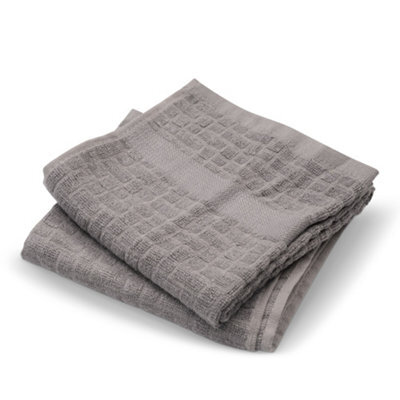 Cuisinart Professional Light Grey Rectangle Bamboo Cotton Sculpted Tea Towel 40 X 70Cm Pack Of 2 - image 1
