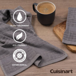 Cuisinart Professional Light Grey Rectangle Bamboo Cotton Sculpted Tea Towel 40 X 70Cm Pack Of 2 - thumbnail 5