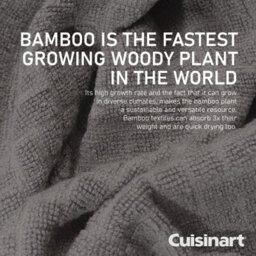 Cuisinart Professional Light Grey Rectangle Bamboo Cotton Sculpted Tea Towel 40 X 70Cm Pack Of 2 - thumbnail 3