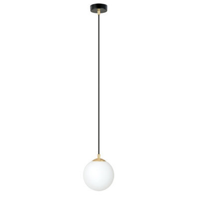 Emibig Lighting Emibig Royal  Pendant Lamp 1 X E14  Black, Gold With White Shade - image 1