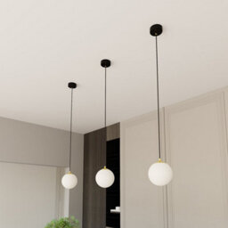 Emibig Lighting Emibig Royal  Pendant Lamp 1 X E14  Black, Gold With White Shade - thumbnail 6