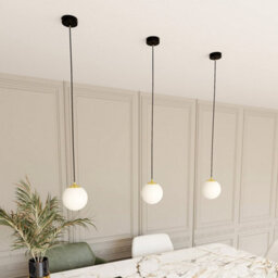 Emibig Lighting Emibig Royal  Pendant Lamp 1 X E14  Black, Gold With White Shade - thumbnail 7