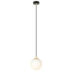 Emibig Lighting Emibig Royal  Pendant Lamp 1 X E14  Black, Gold With White Shade - thumbnail 4