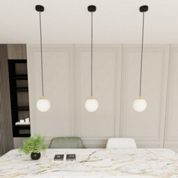 Emibig Lighting Emibig Royal  Pendant Lamp 1 X E14  Black, Gold With White Shade - thumbnail 8