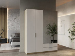 FurniComp LTD Furnicomp Chicago 4 Door 2 Drawer 160Cm Matt White & Oak Effect Mirrored Wardrobe - thumbnail 7