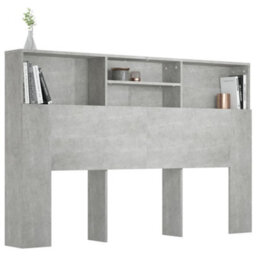 Berkfield Headboard Cabinet Concrete Grey 160X19X103.5 Cm - thumbnail 4
