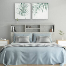 Berkfield Headboard Cabinet Concrete Grey 160X19X103.5 Cm - thumbnail 3