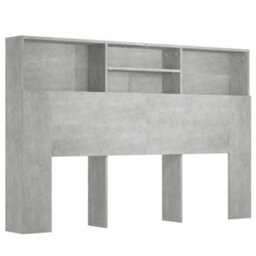 Berkfield Headboard Cabinet Concrete Grey 160X19X103.5 Cm - thumbnail 2